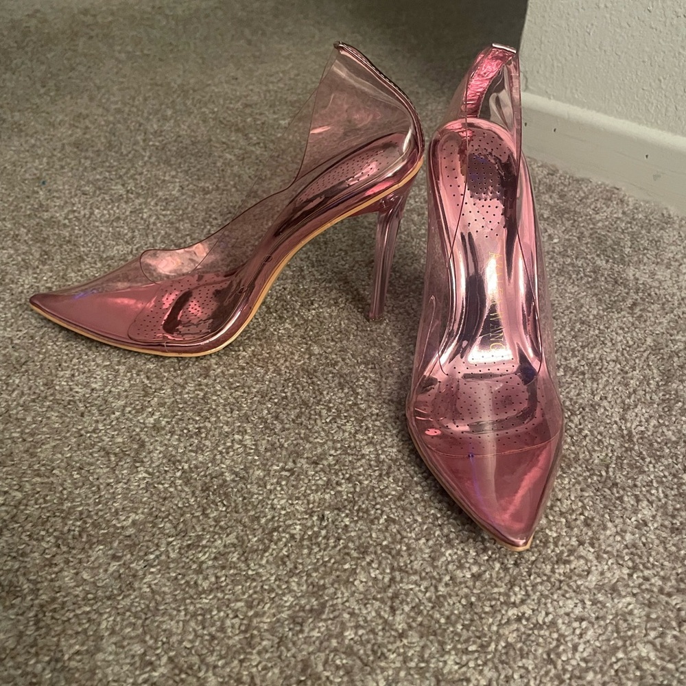 Azalea Wang Pink Clear Heels